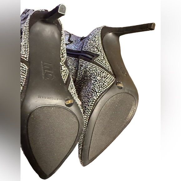 INC International Concepts NWT Sz 6.5 Black Rhinestone Embellished Boots (SH150) - Picture 10 of 15